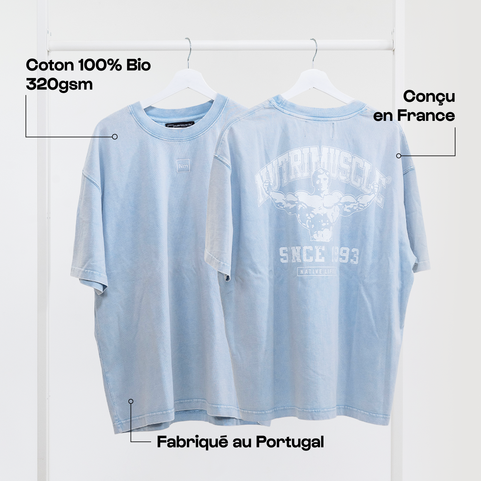 nutrimuscle-reborn-tee-shirt-myrtille-coton-bio-oversize image 3