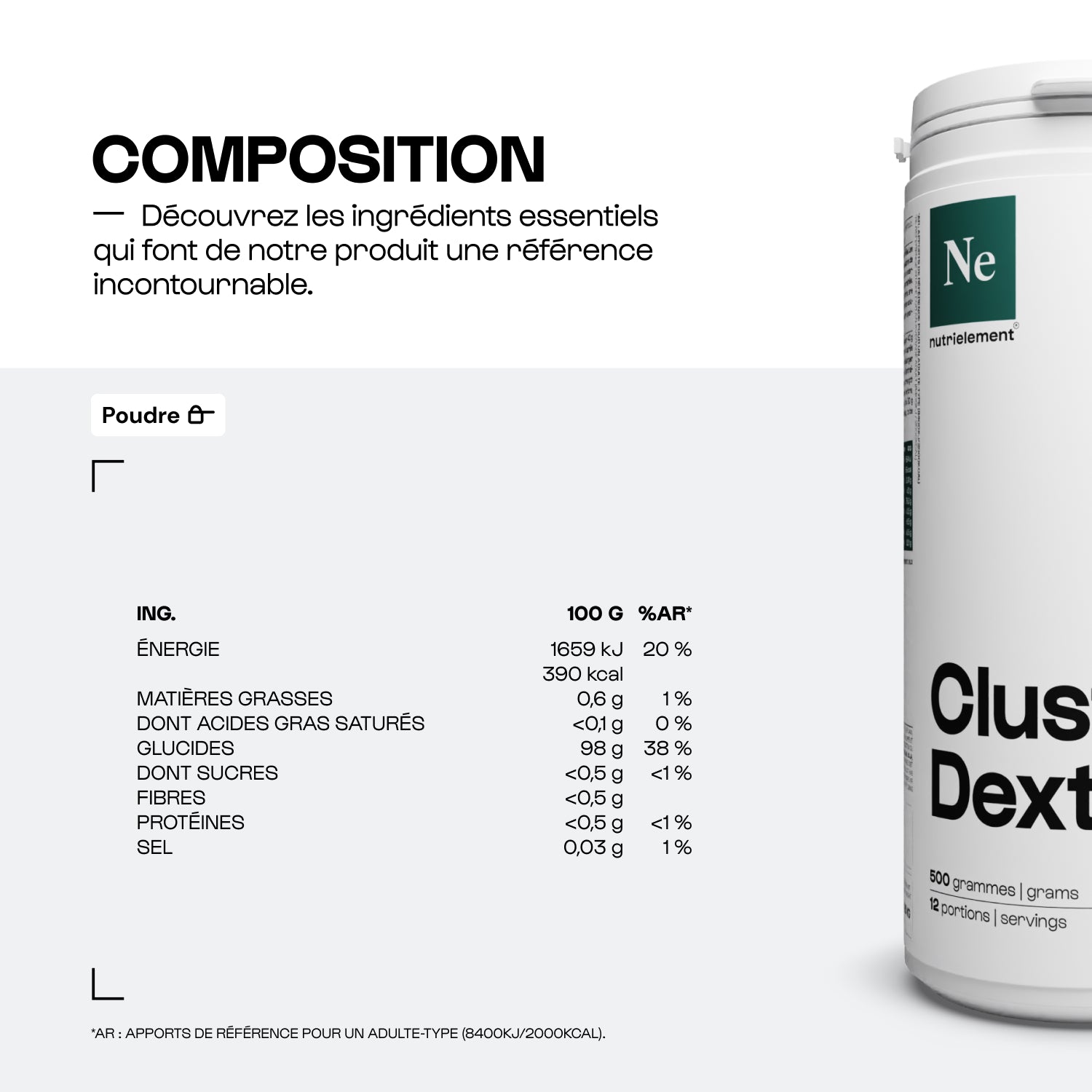 nutrimuscle-max-cluster-dextrin-glucides-500-g-endurance image 4
