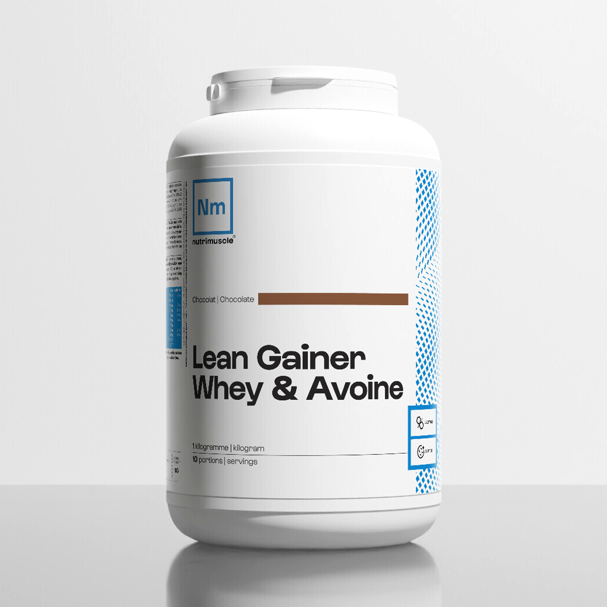 nutrimuscle-max-lean-gainer-whey-avoine-chocolat-1-kg image 1