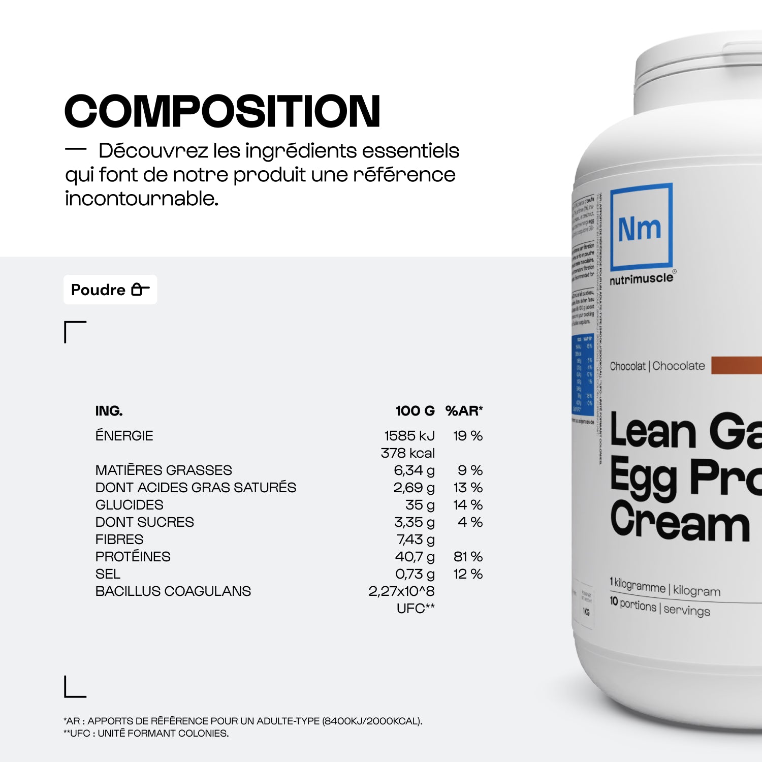 nutrimuscle-max-lean-gainer-egg-cr-me-de-riz-vanille-1-kg image 4