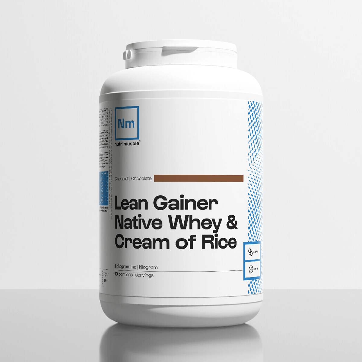 nutrimuscle-max-lean-gainer-whey-riz-chocolat-1-kg image 1
